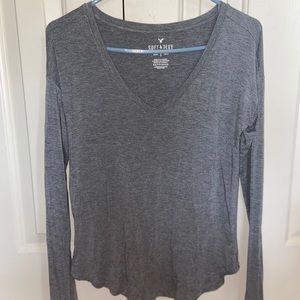 grey “soft and sexy” long sleeve shirt